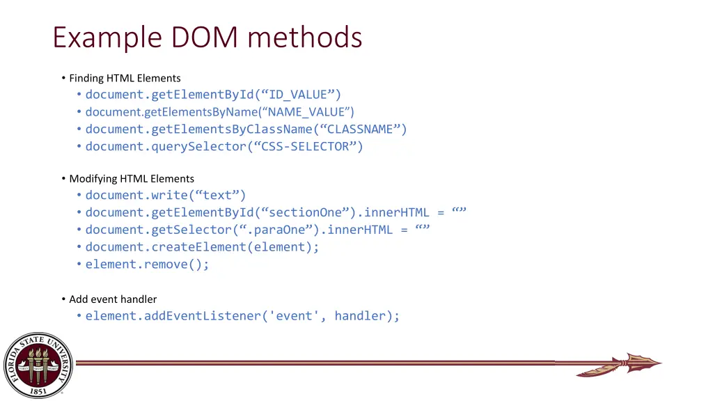 example dom methods