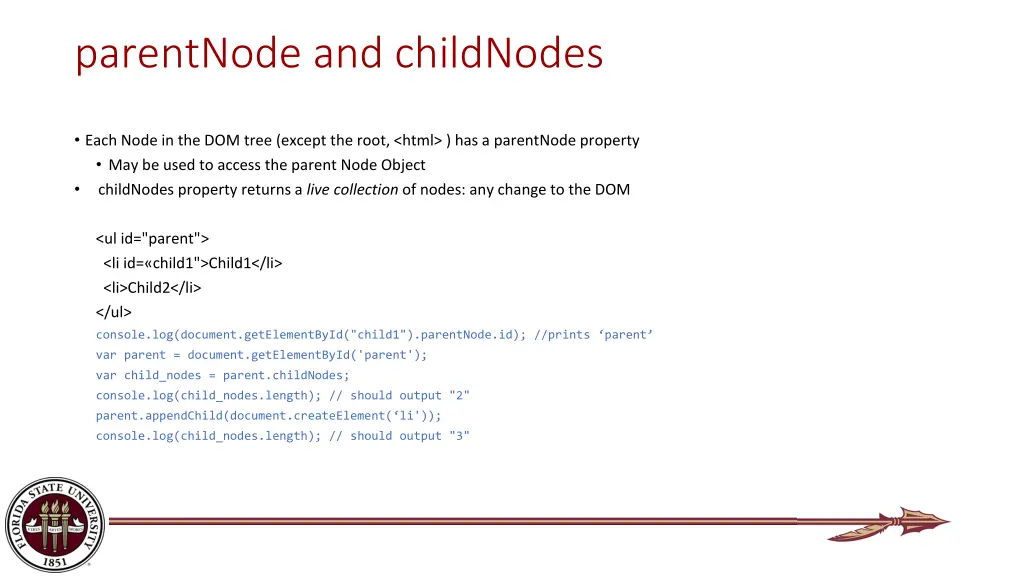 parentnode and childnodes