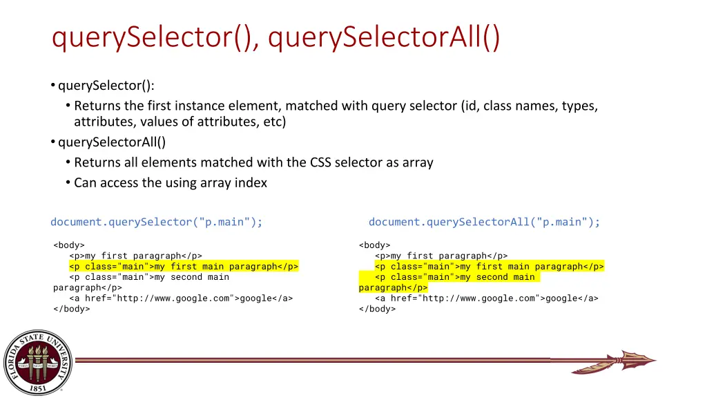 queryselector queryselectorall