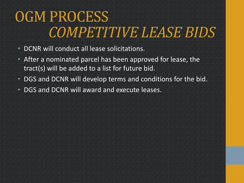 ogm process competitive lease bids