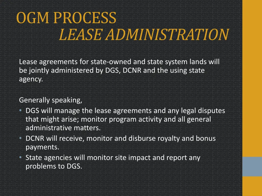 ogm process lease administration