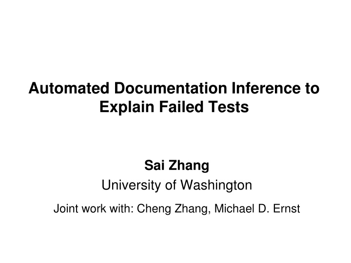 automated documentation inference to explain