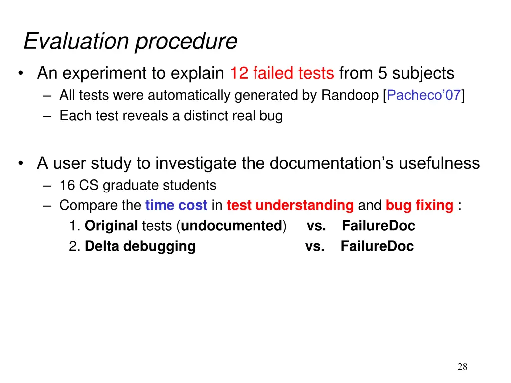 evaluation procedure