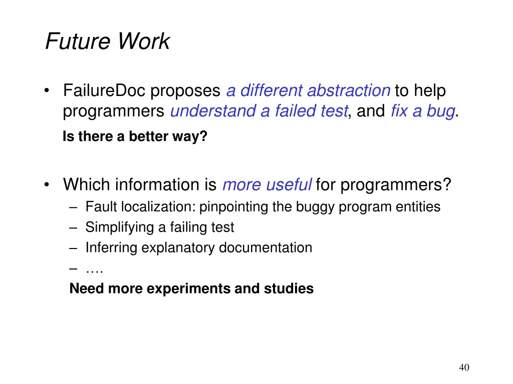 future work