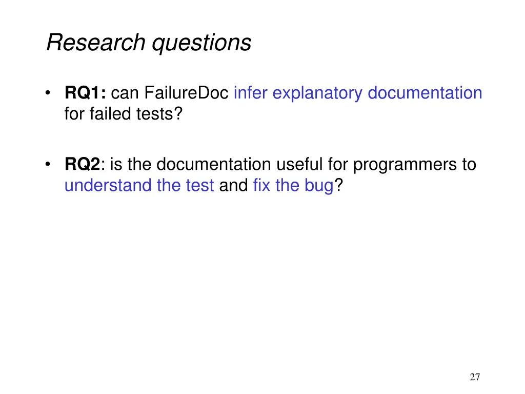 research questions