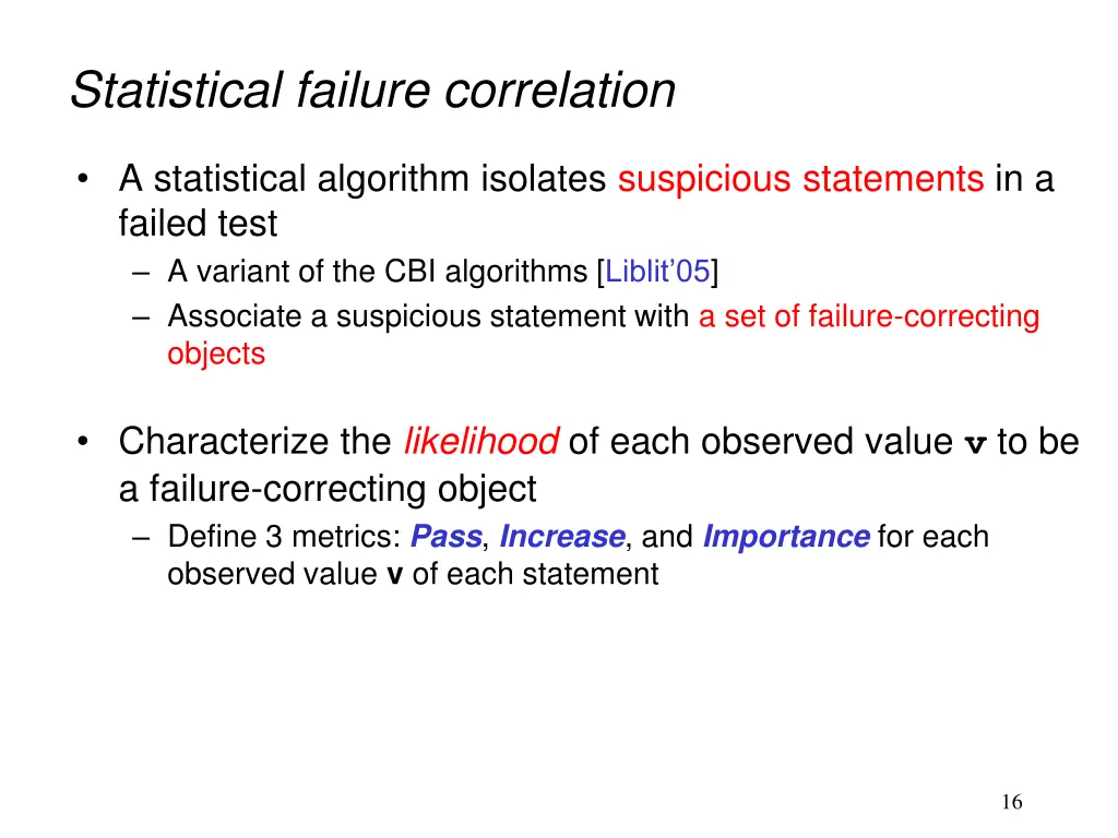 statistical failure correlation