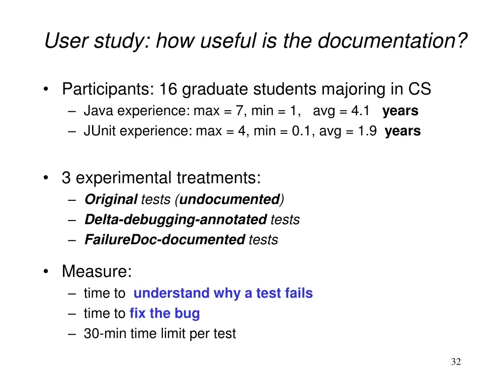 user study how useful is the documentation