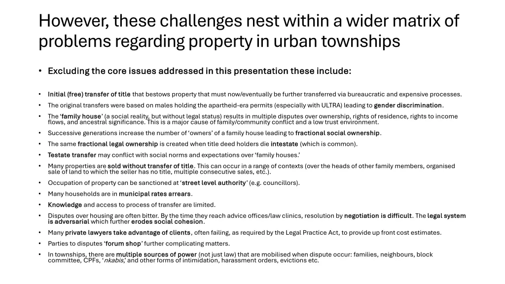 however these challenges nest within a wider