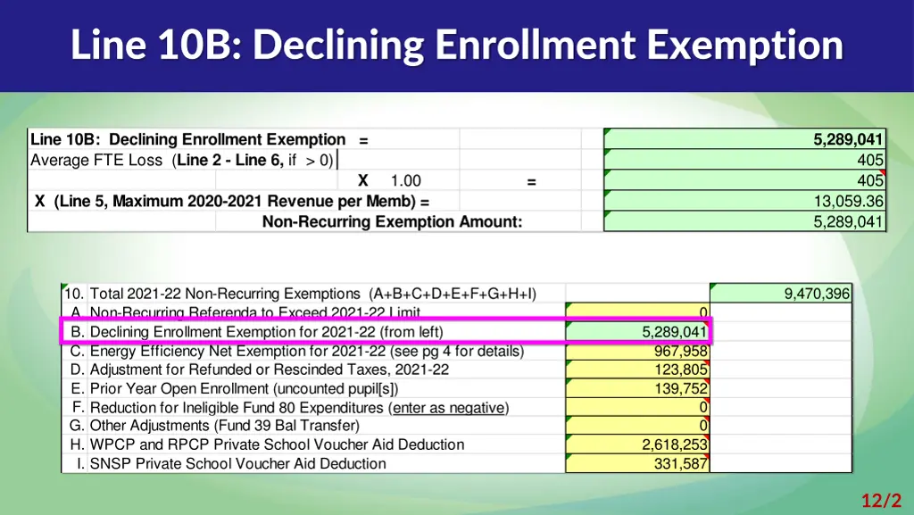 line 10b declining enrollment exemption