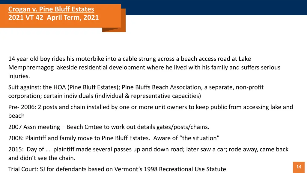 crogan v pine bluff estates 2021 vt 42 april term