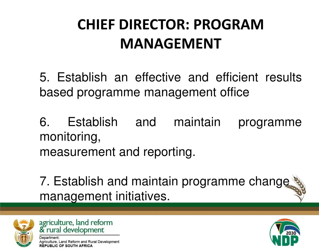 chief director program management 1