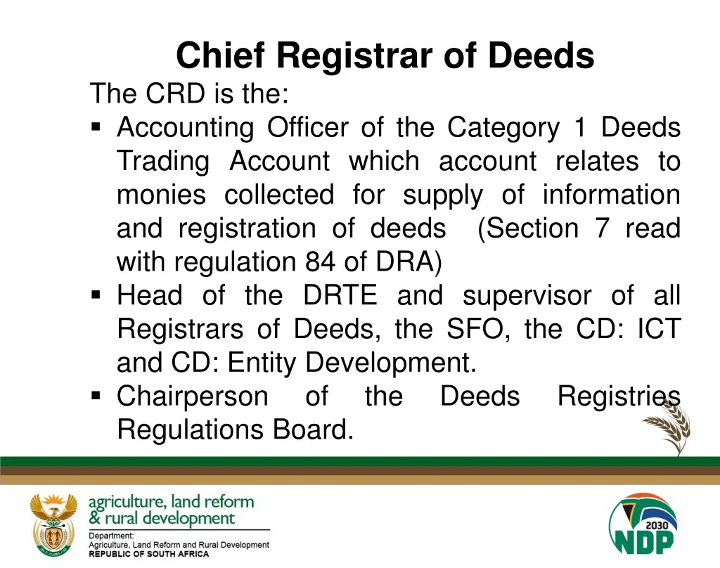 chief registrar of deeds