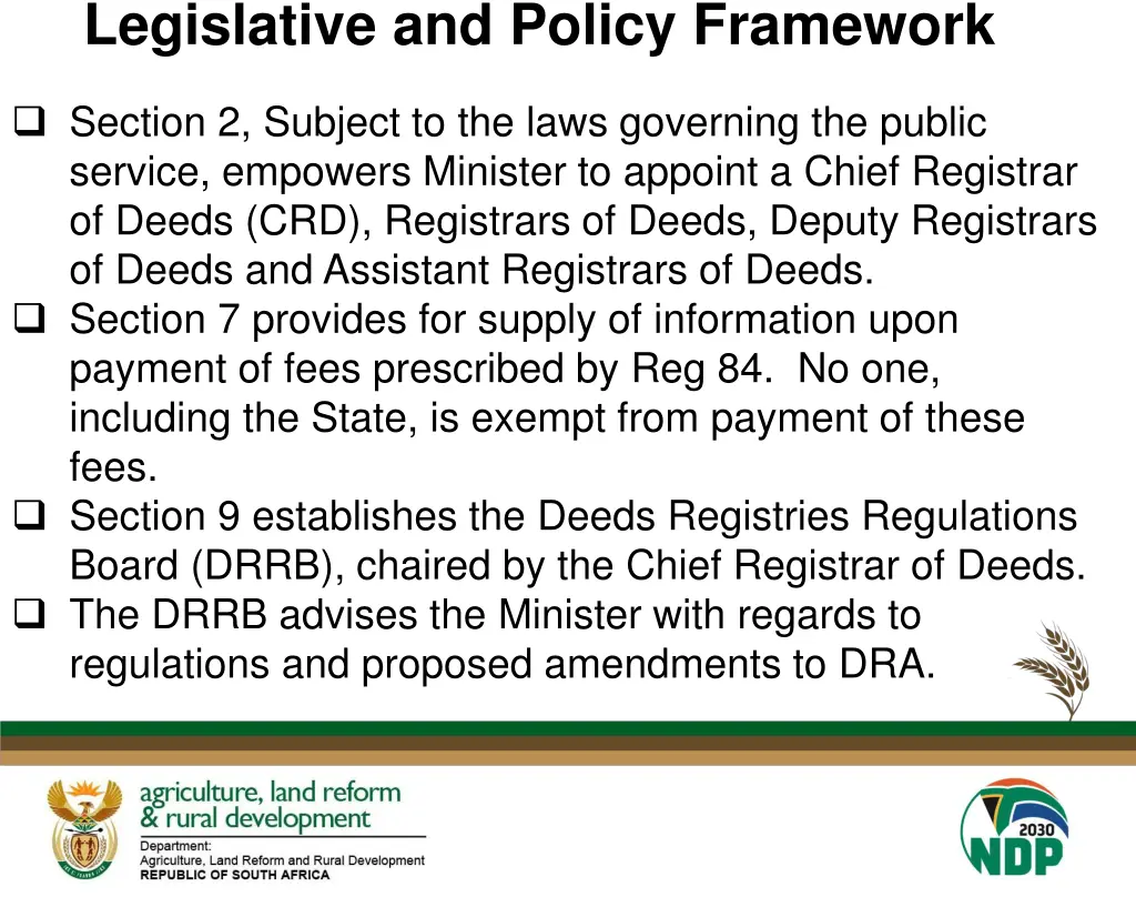 legislative and policy framework 1
