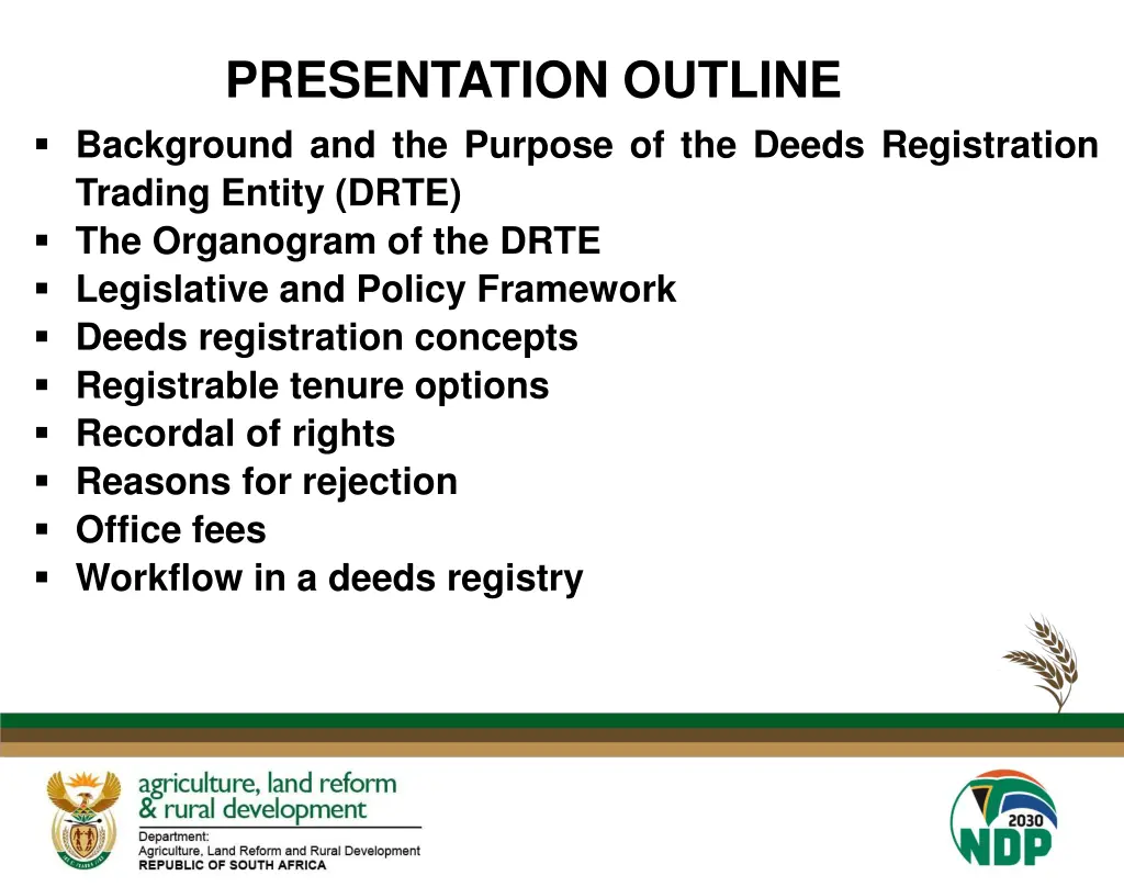 presentation outline background and the purpose