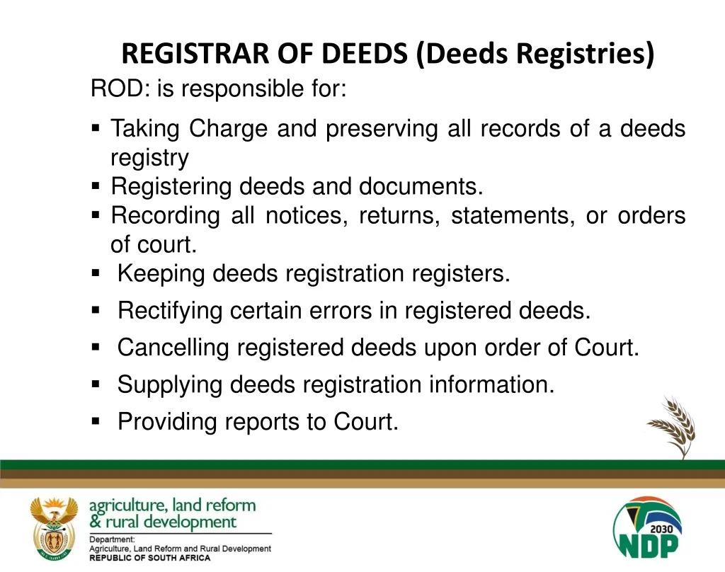 registrar of deeds deeds registries