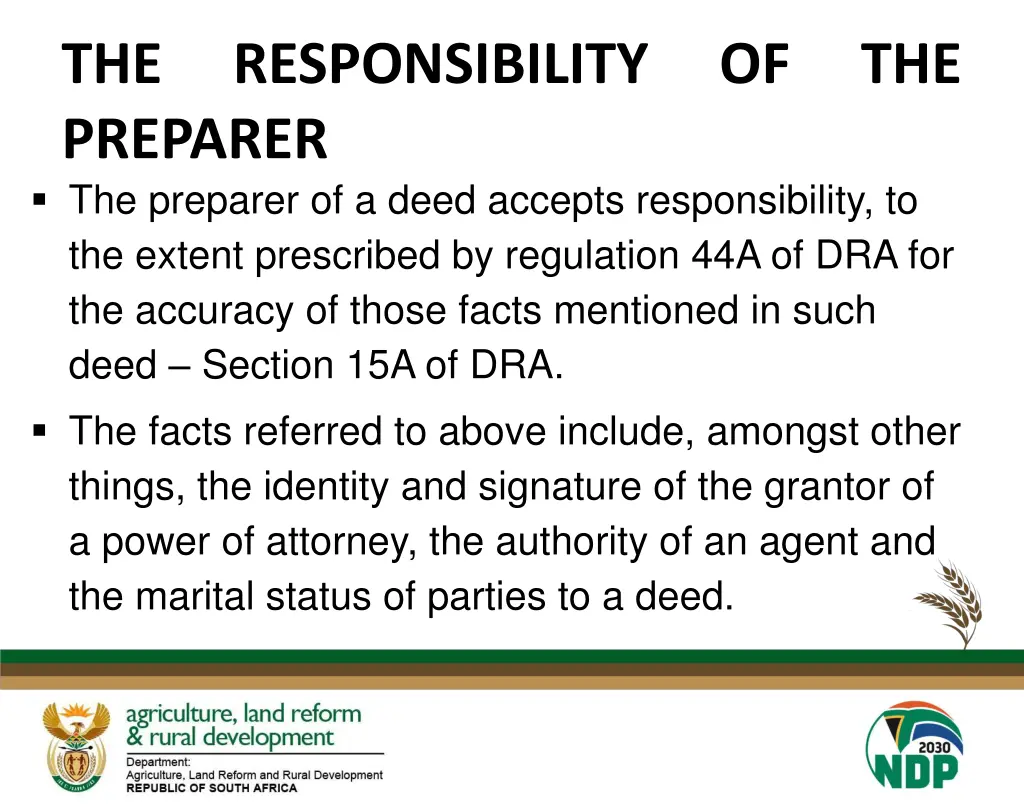 the responsibility of the preparer the preparer