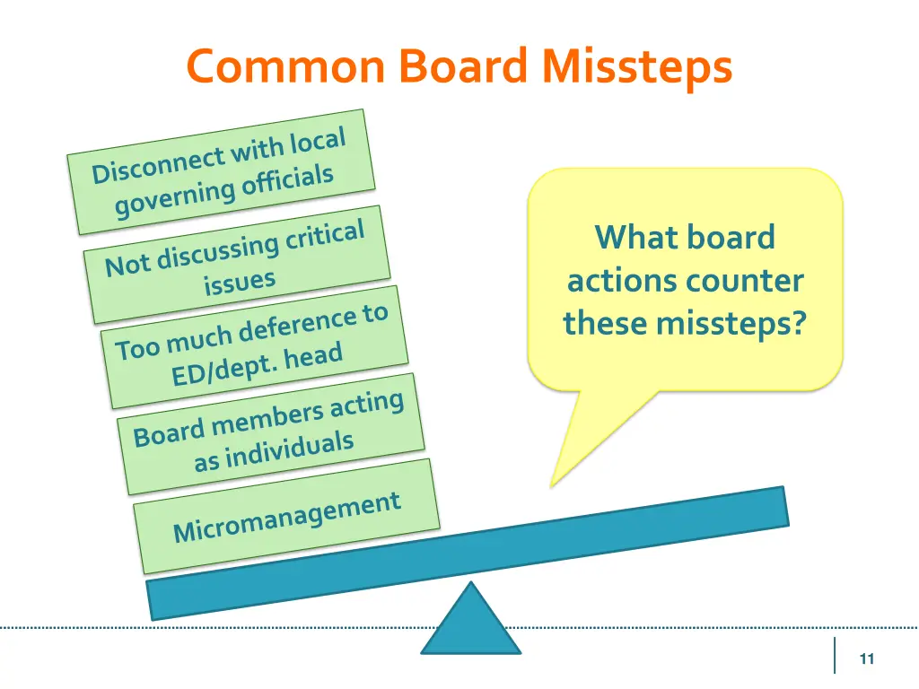 common board missteps