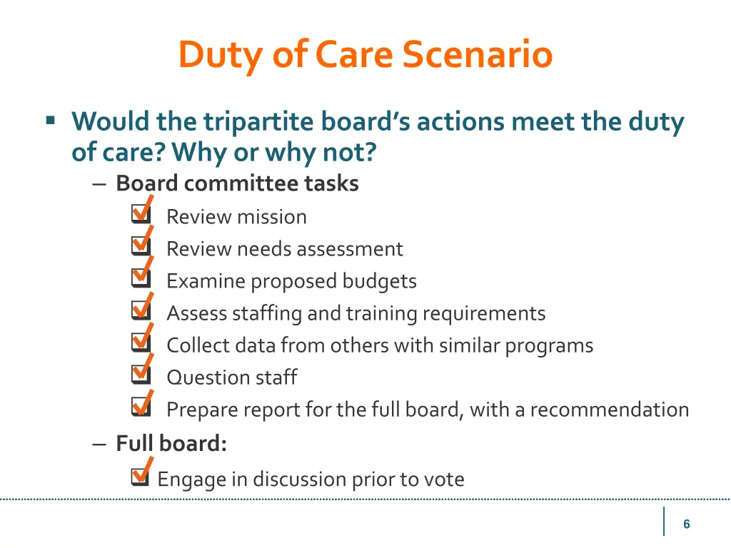 duty of care scenario