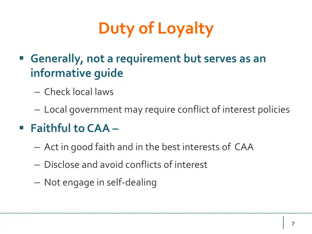 duty of loyalty