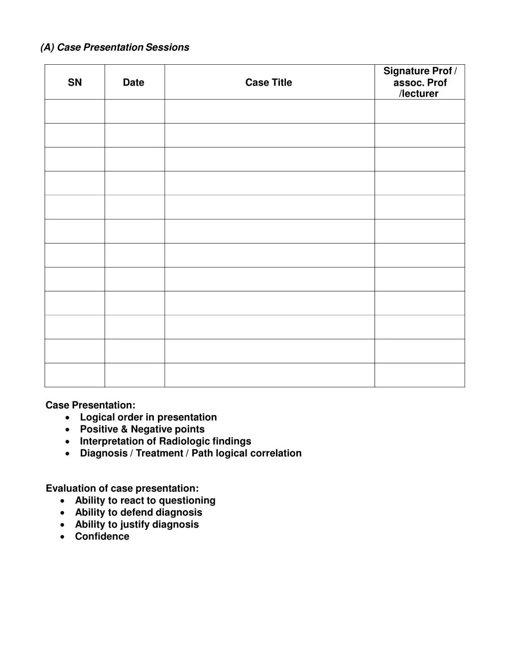a case presentationsessions