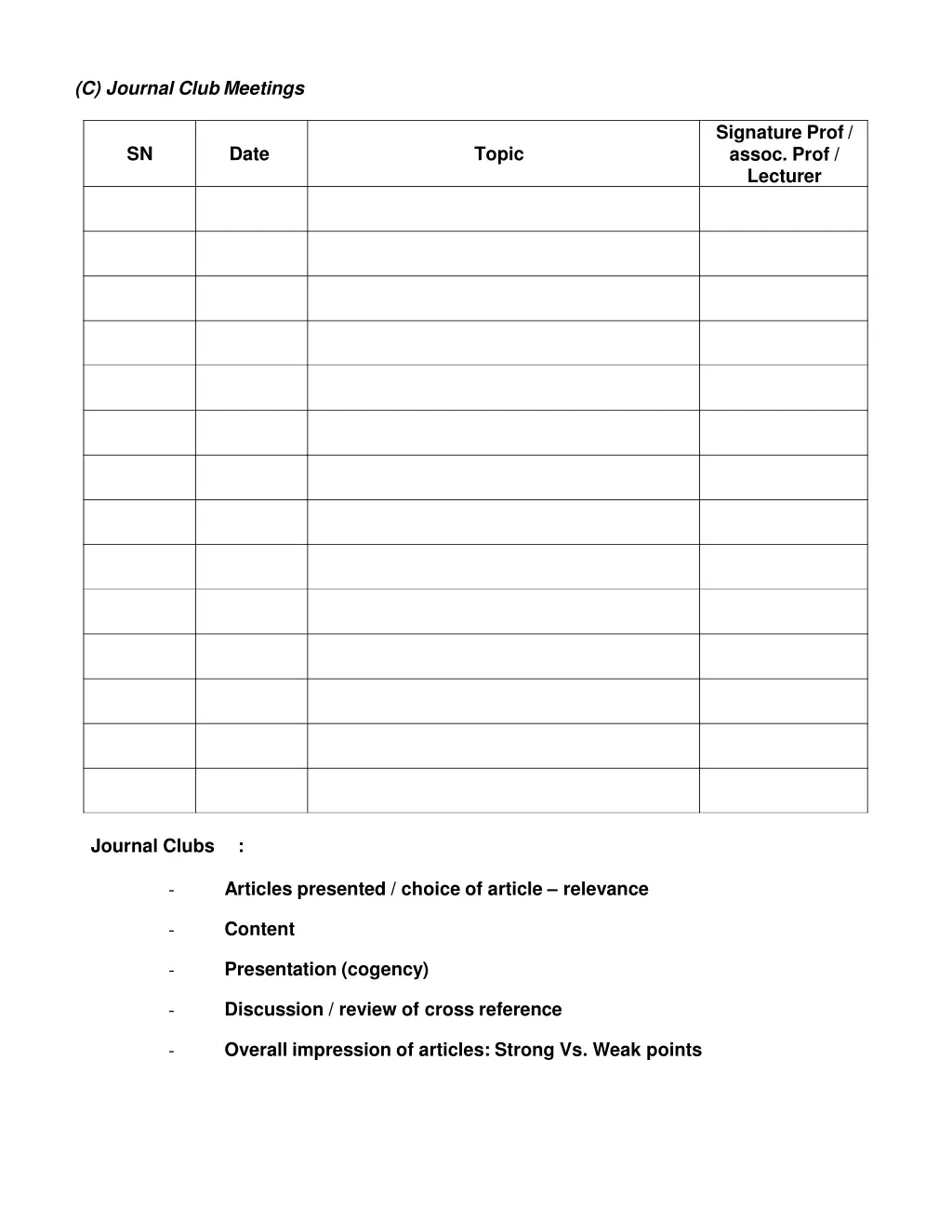 c journal clubmeetings