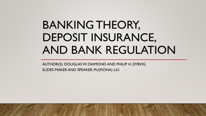 banking theory deposit insurance and bank