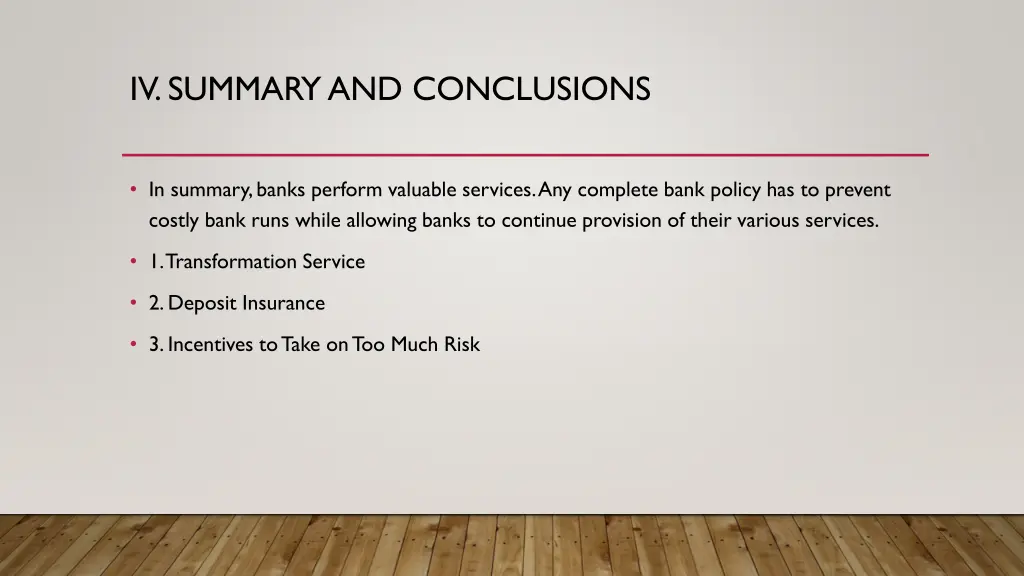iv summary and conclusions