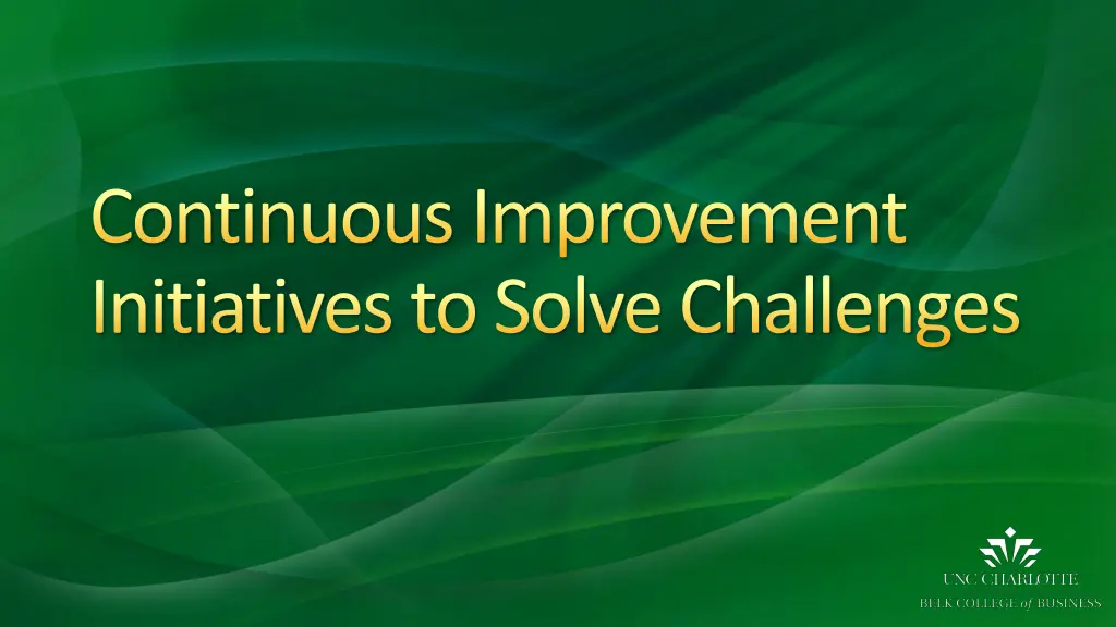 continuous improvement initiatives to solve