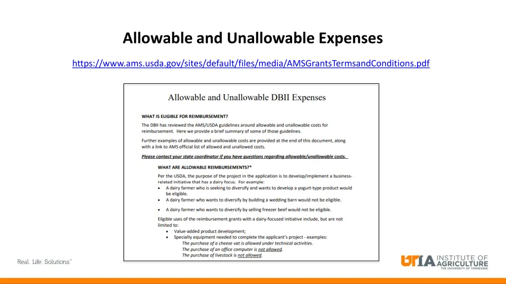 allowable and unallowable expenses
