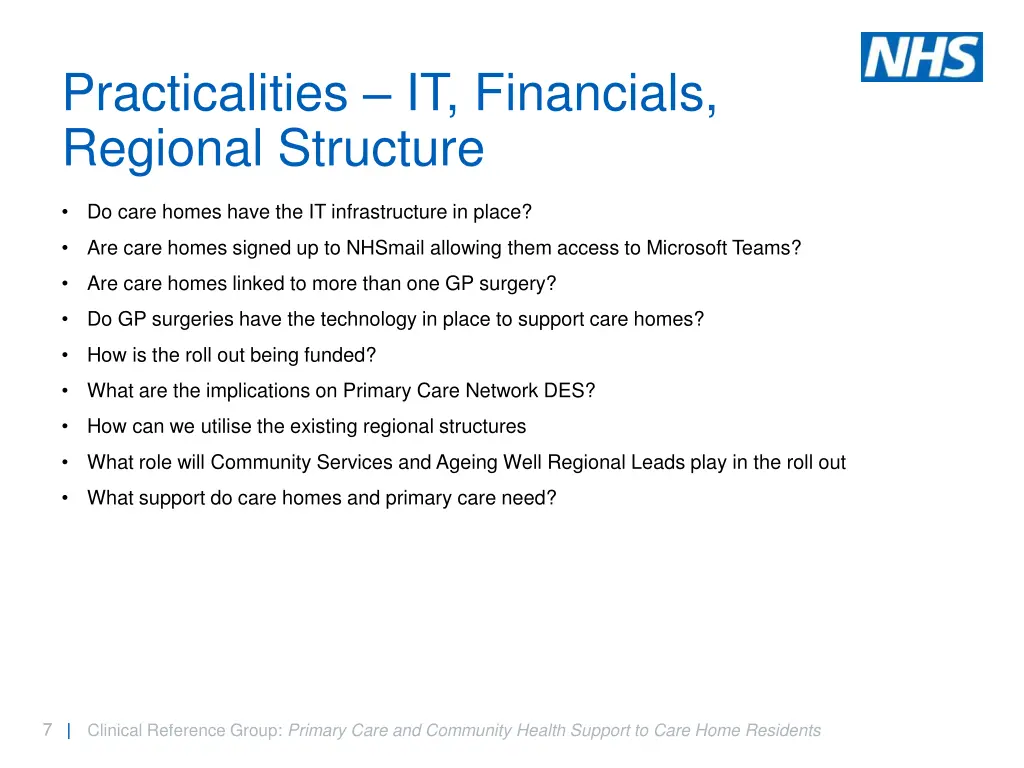 practicalities it financials regional structure