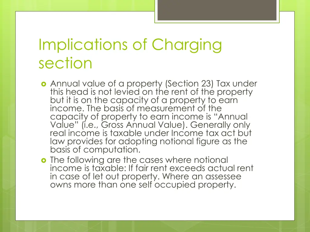 implications of charging section