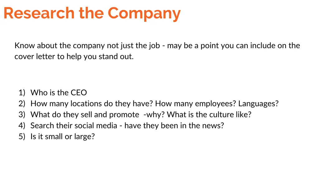 research the company