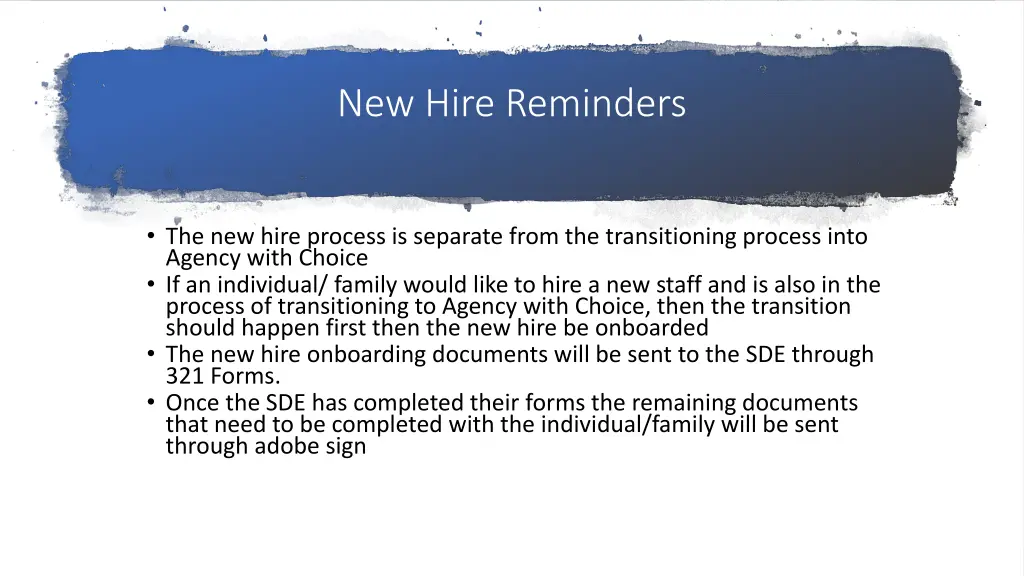 new hire reminders