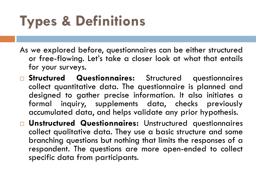 types definitions