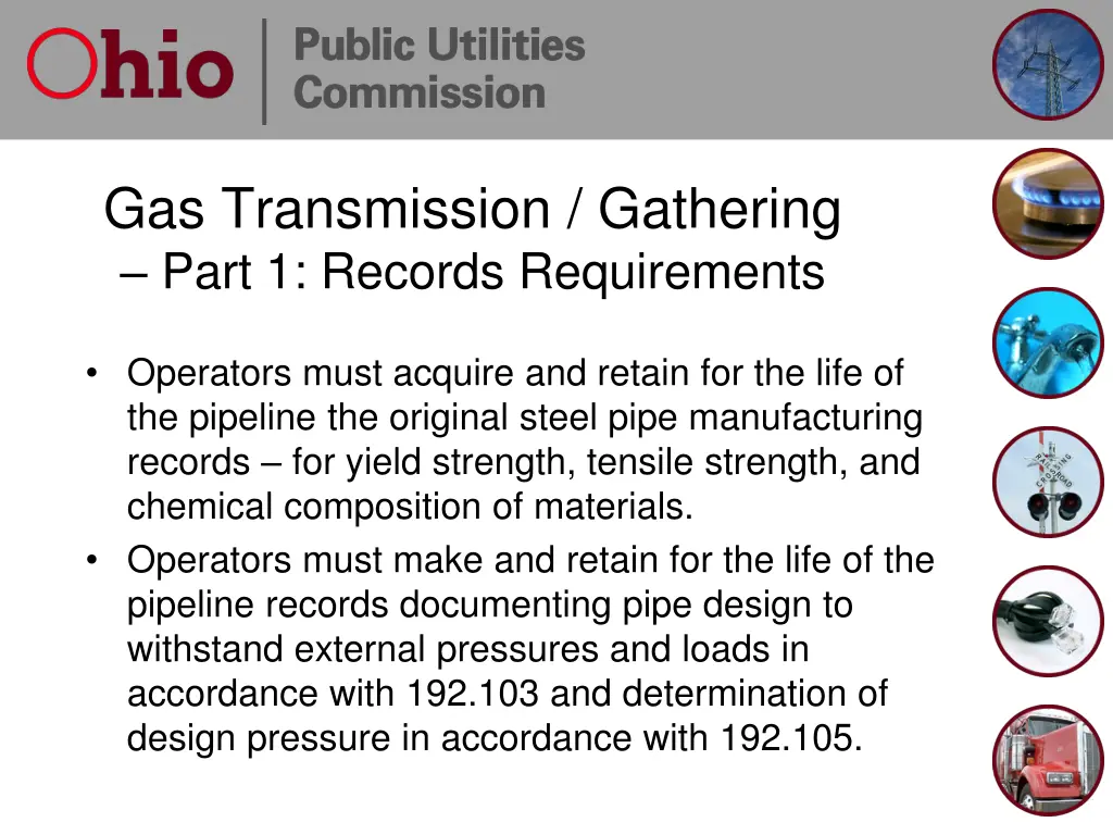 gas transmission gathering part 1 records