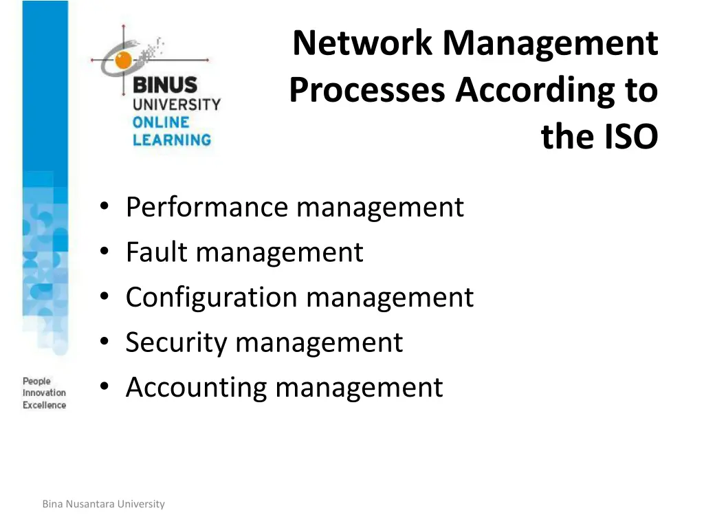 network management processes according to