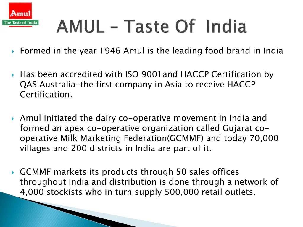 formed in the year 1946 amul is the leading food