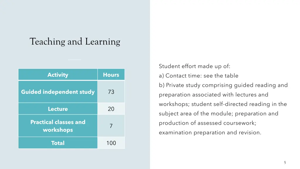 teaching and learning