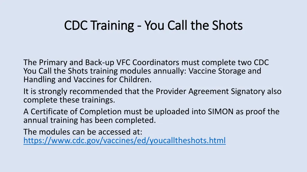 cdc training cdc training you call the shots