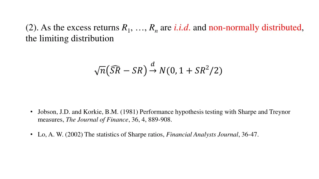 2 as the excess returns