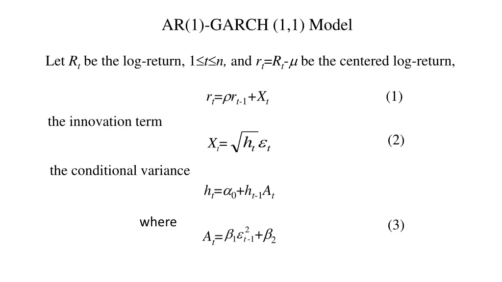 ar 1 garch 1 1 model
