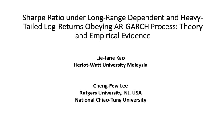sharpe ratio under long sharpe ratio under long