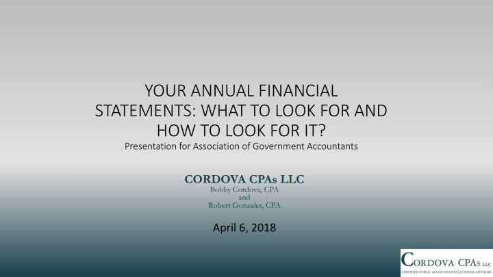 your annual financial statements what to look