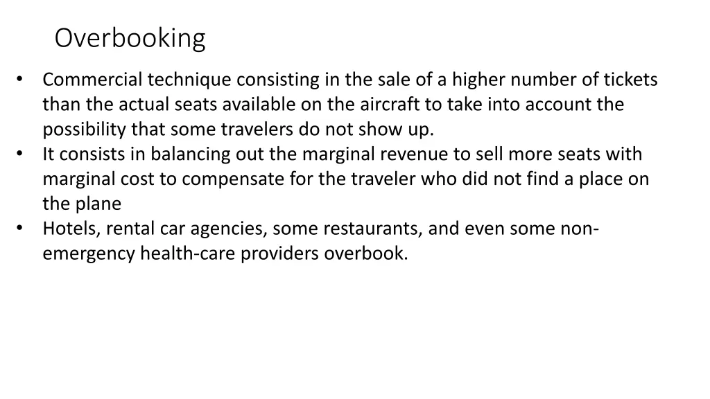 overbooking