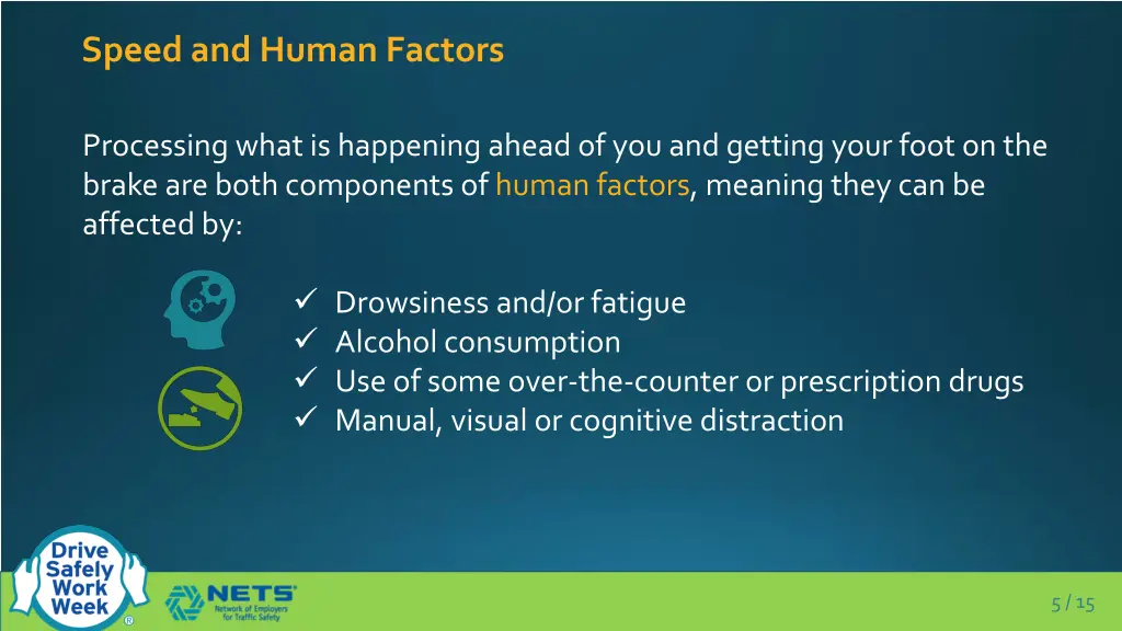 speed and human factors