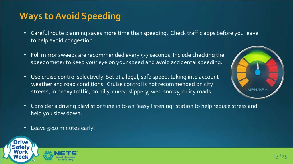 ways to avoid speeding