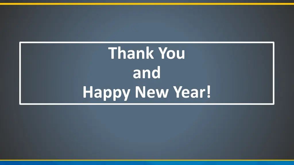thank you and happy new year