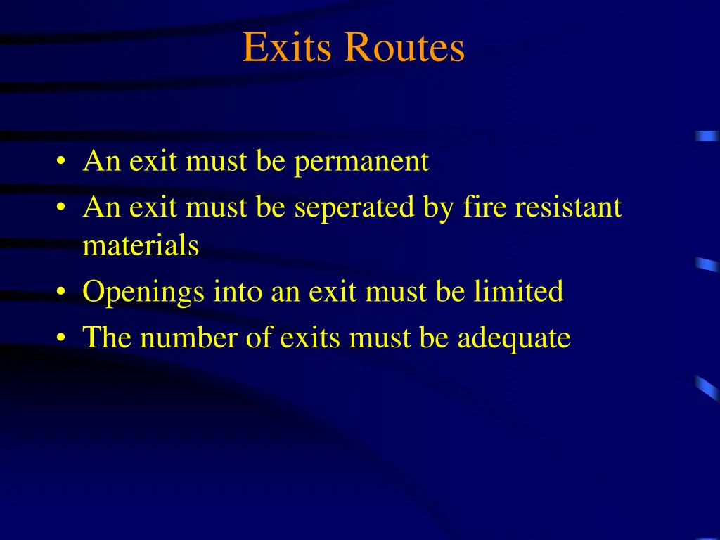 exits routes