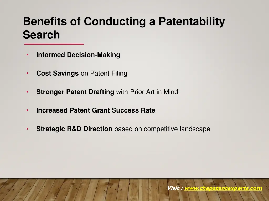 benefits of conducting a patentability search