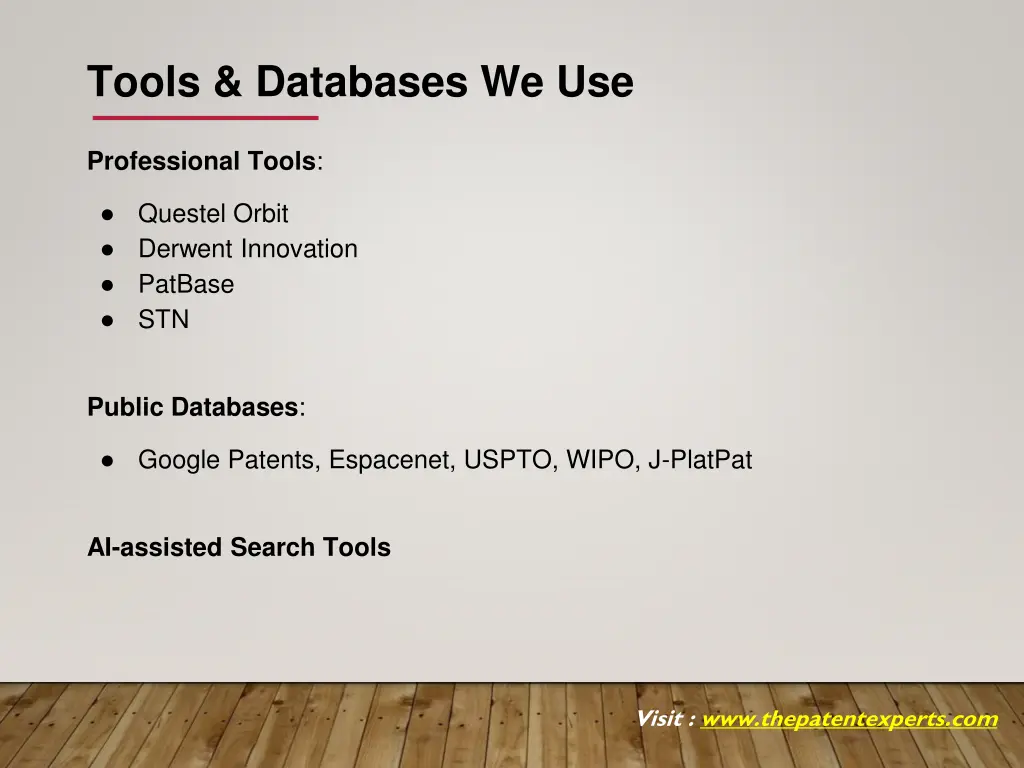 tools databases we use